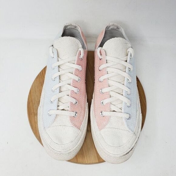 Converse Chuck Taylor 70 Renew Shoes Women 10 Canvas Off White Pink Blue Sneaker - Picture 1 of 13